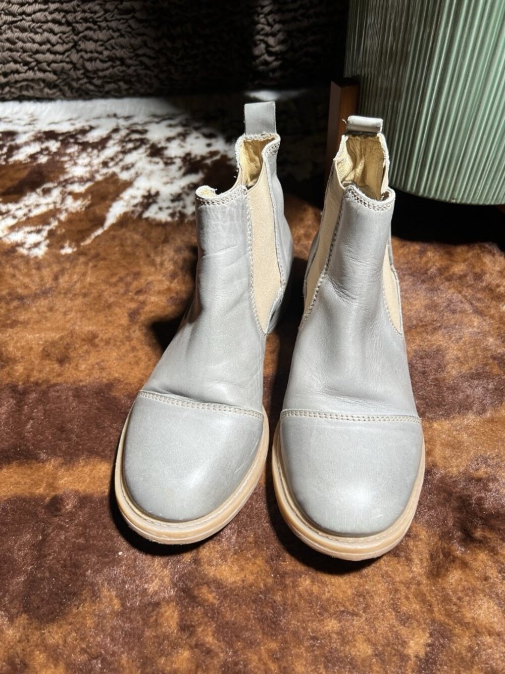 Ten Points Pandora Women’s Chelsea Boots Gray Leather EU 37
